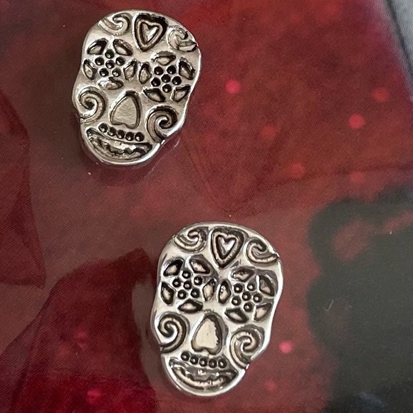 Fashion Jewelry Jewelry - Skeleton Sugar Skull Day Of The Dead Halloween Dia de Los Muertos Post Earrings